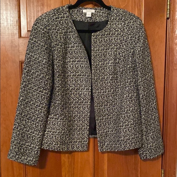 Dressbarn Black and White Tweed Blazer Size Large - Picture 1 of 8